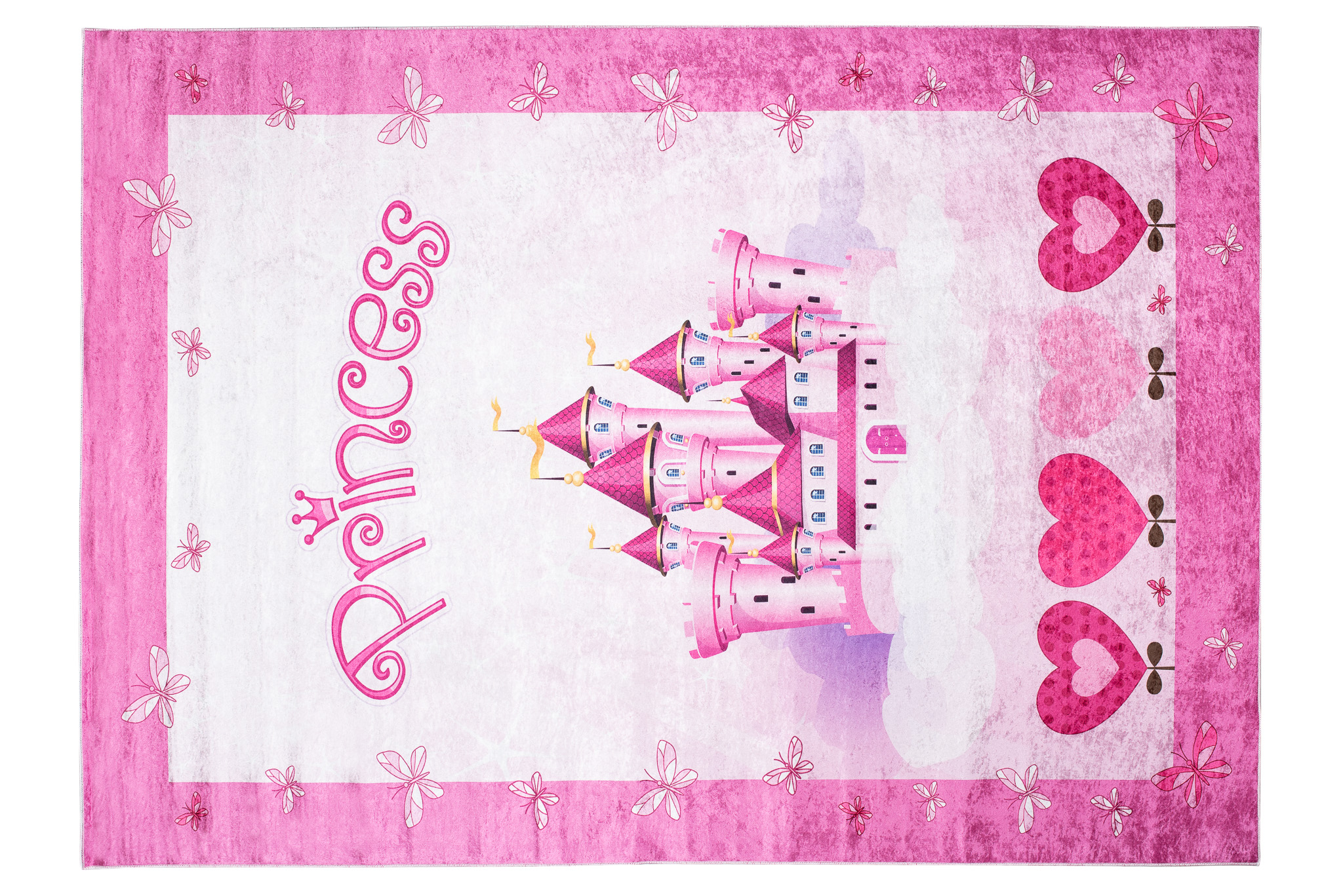 Alfombra Infantil Emma Rosa Castillo Princesa Antideslizante