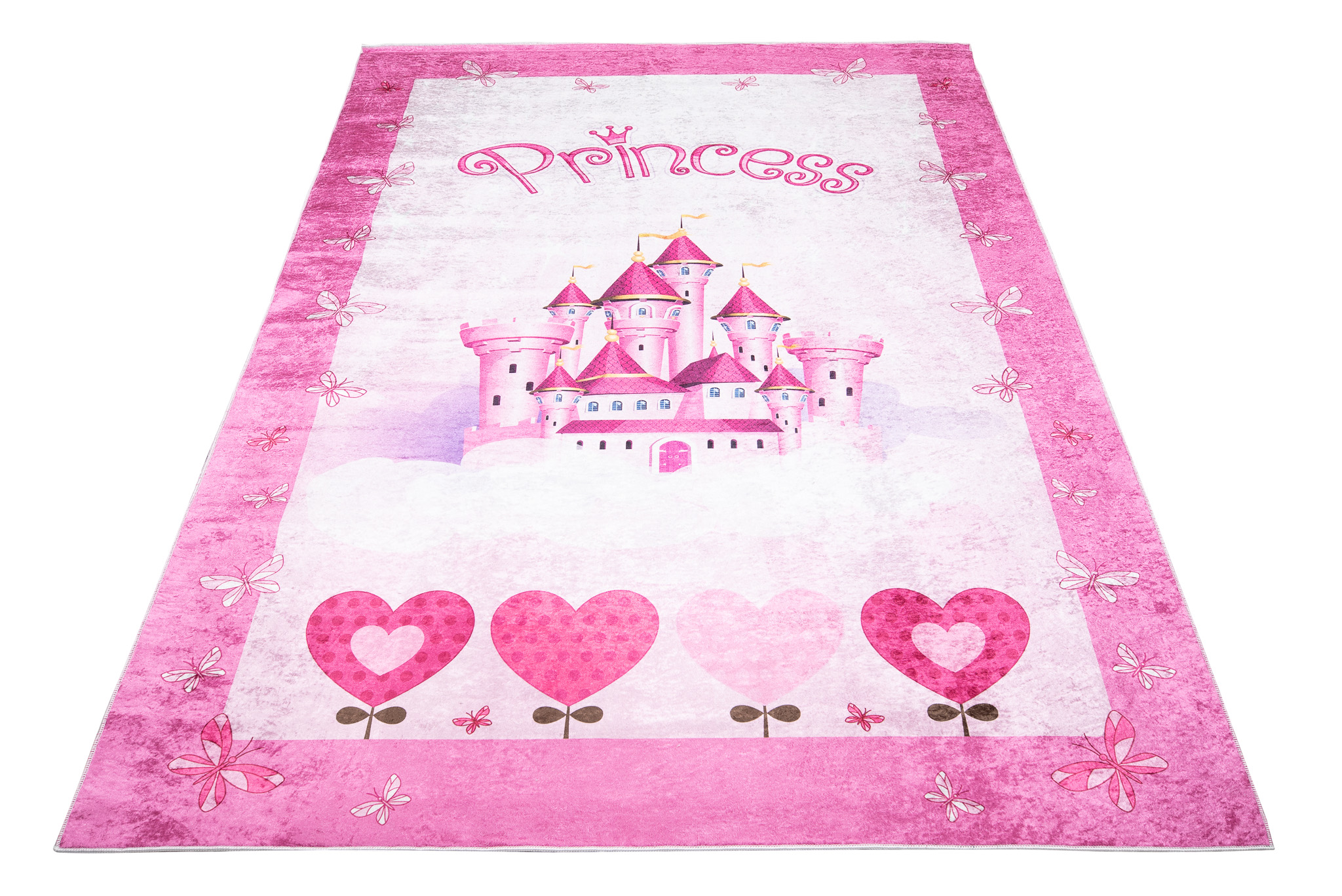 Alfombra Infantil Emma Rosa Castillo Princesa Antideslizante
