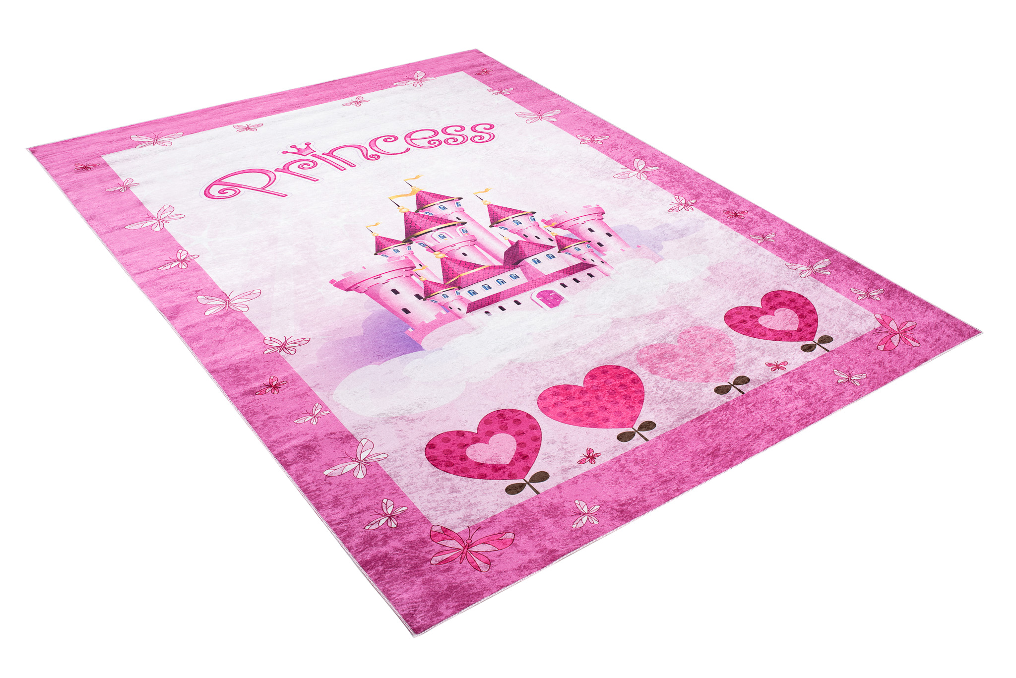 Alfombra Infantil Emma Rosa Castillo Princesa Antideslizante