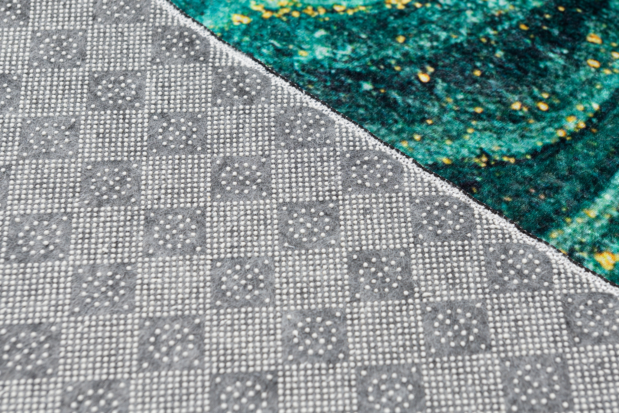 Alfombra Toscana Esmeralda Dorado Antideslizante