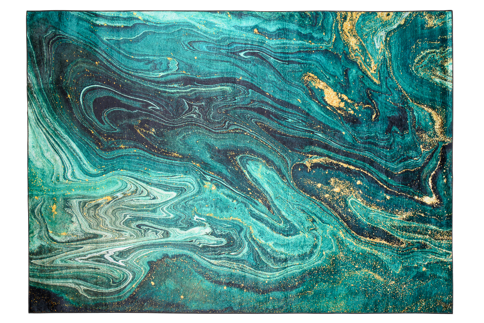 Alfombra Toscana Esmeralda Dorado Antideslizante