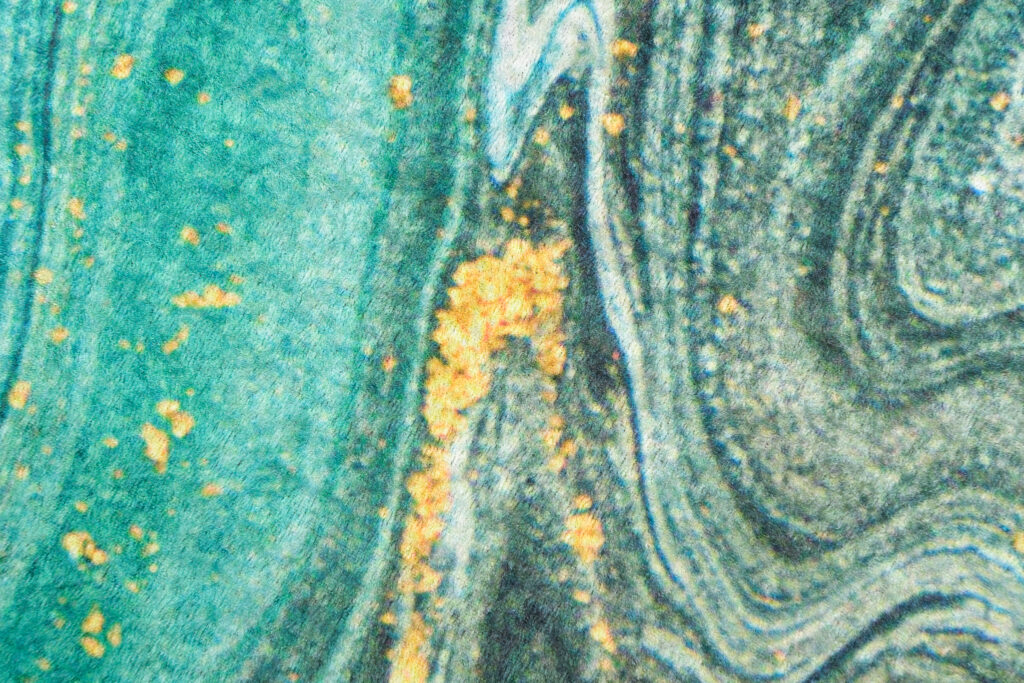 Alfombra Toscana Esmeralda Dorado Antideslizante