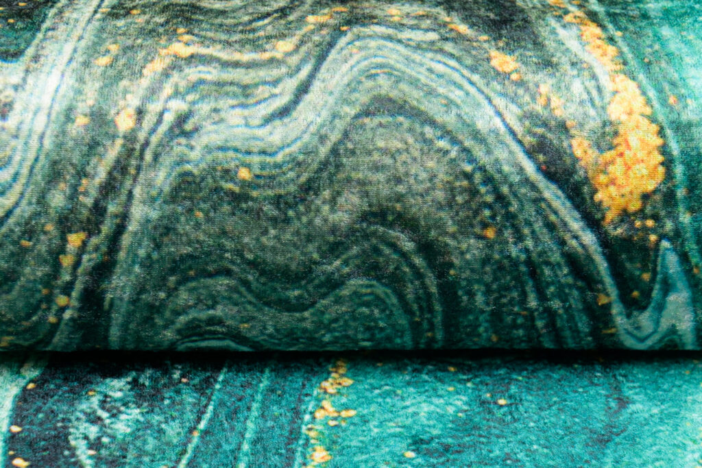 Alfombra Toscana Esmeralda Dorado Antideslizante