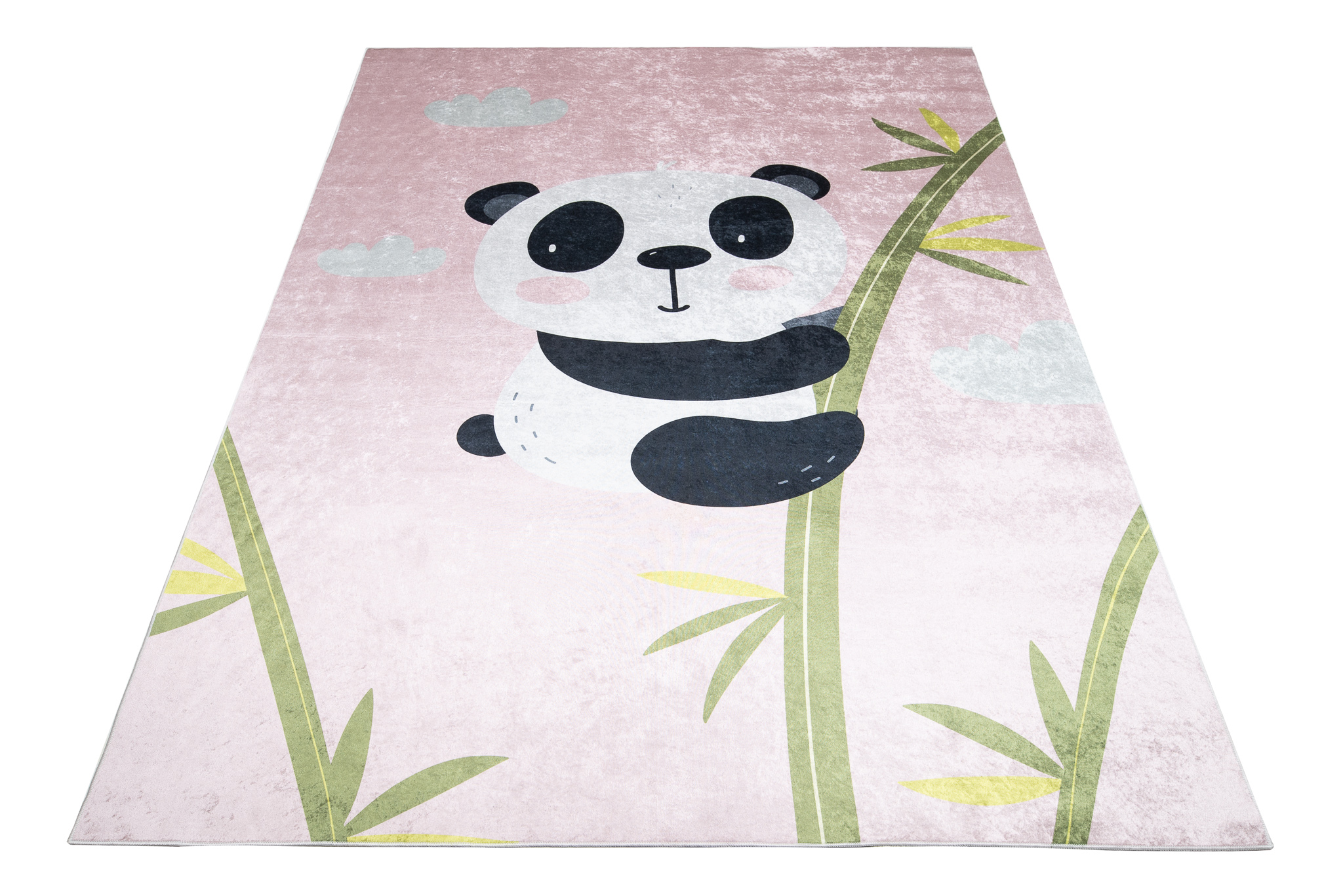 Alfombra Infantil Emma Lavable Antideslizante Rosa Panda Bambú