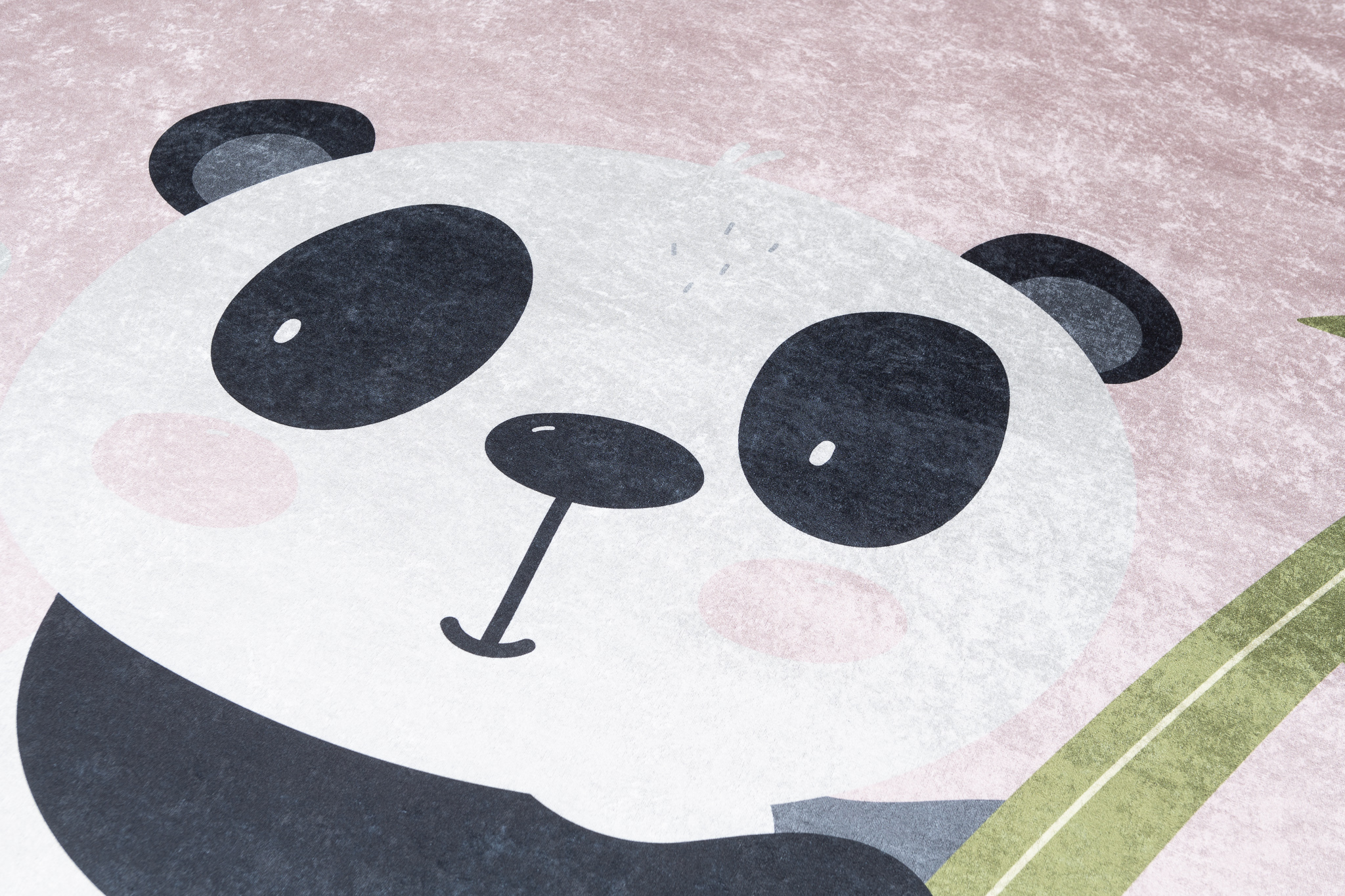 Alfombra Infantil Emma Lavable Antideslizante Rosa Panda Bambú