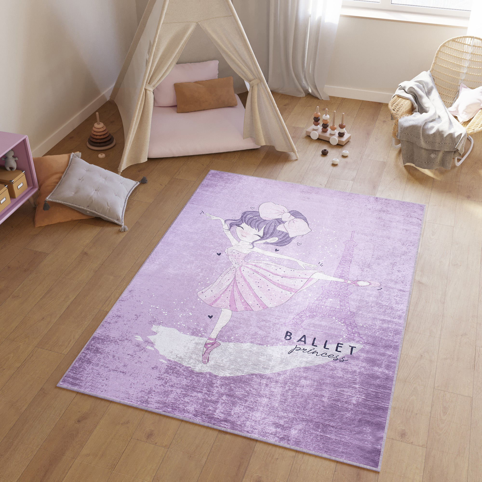 Alfombra Infantil Emma Lila Bailarina Antideslizante