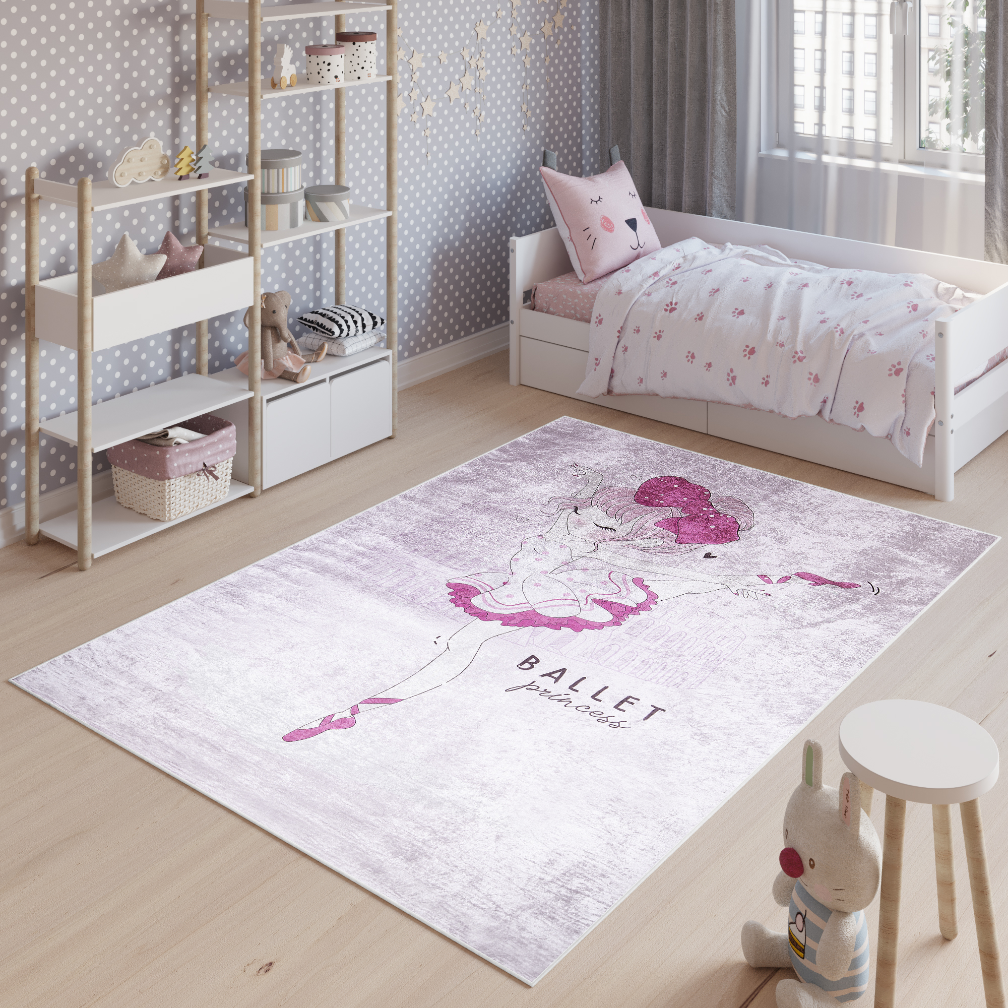Alfombra Infantil Emma Rosa Niña Bailarina Antideslizante