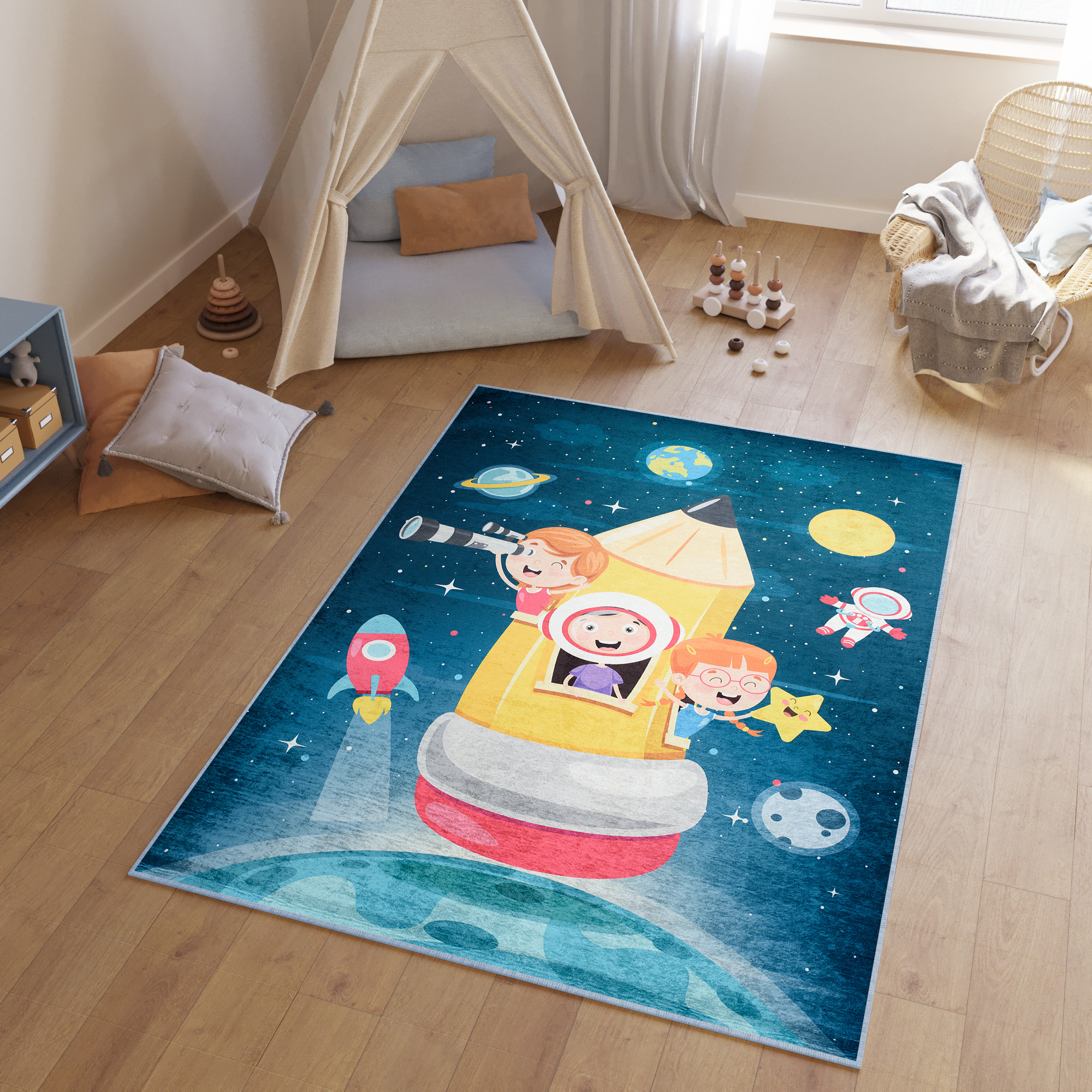 Alfombra Infantil Emma Rosa Claro Bailarina Antideslizante