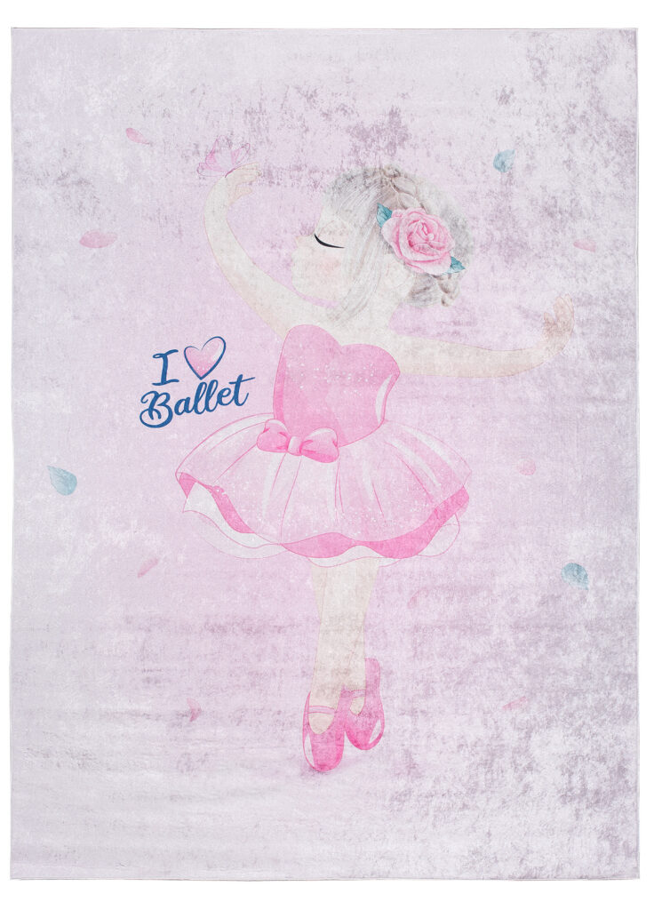 Alfombra Infantil Emma Rosa Bailarina Antideslizante