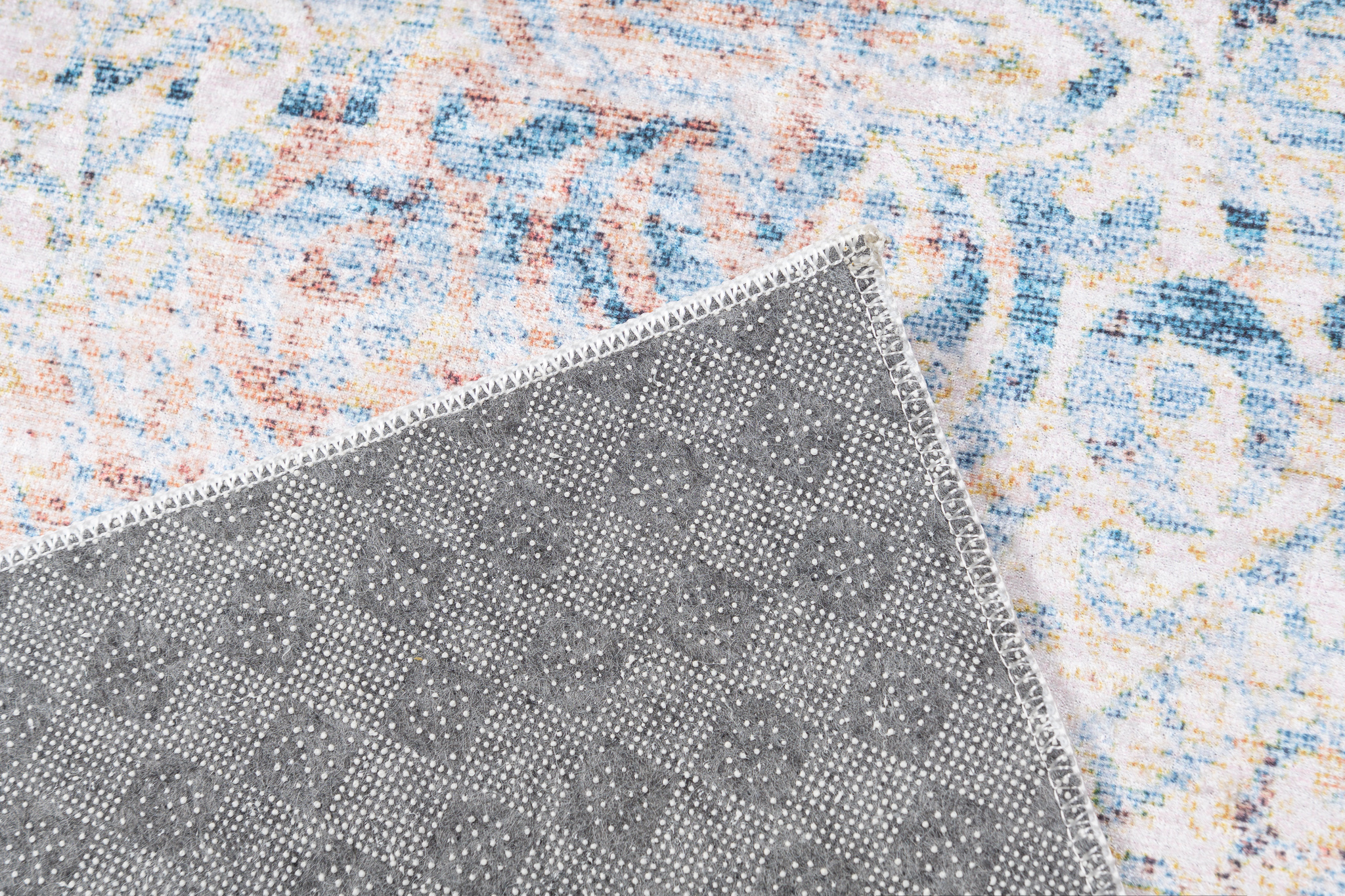 Alfombra Toscana Vintage Azul Beige Ornamentos