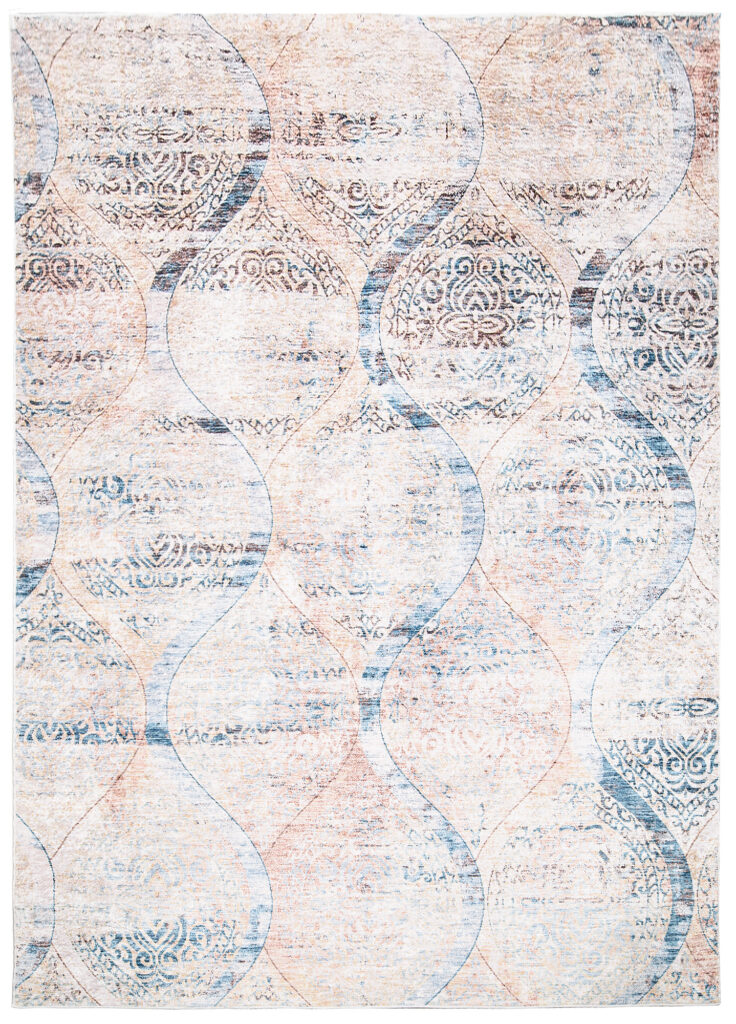 Alfombra Toscana Vintage Azul Beige Ornamentos