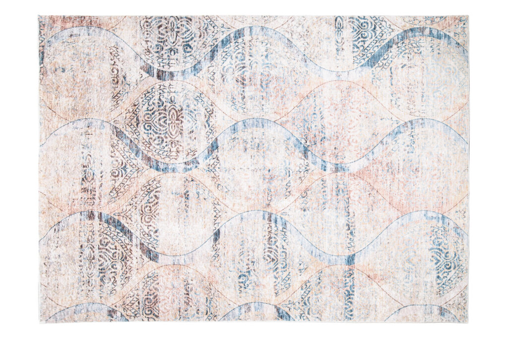 Alfombra Toscana Vintage Azul Beige Ornamentos