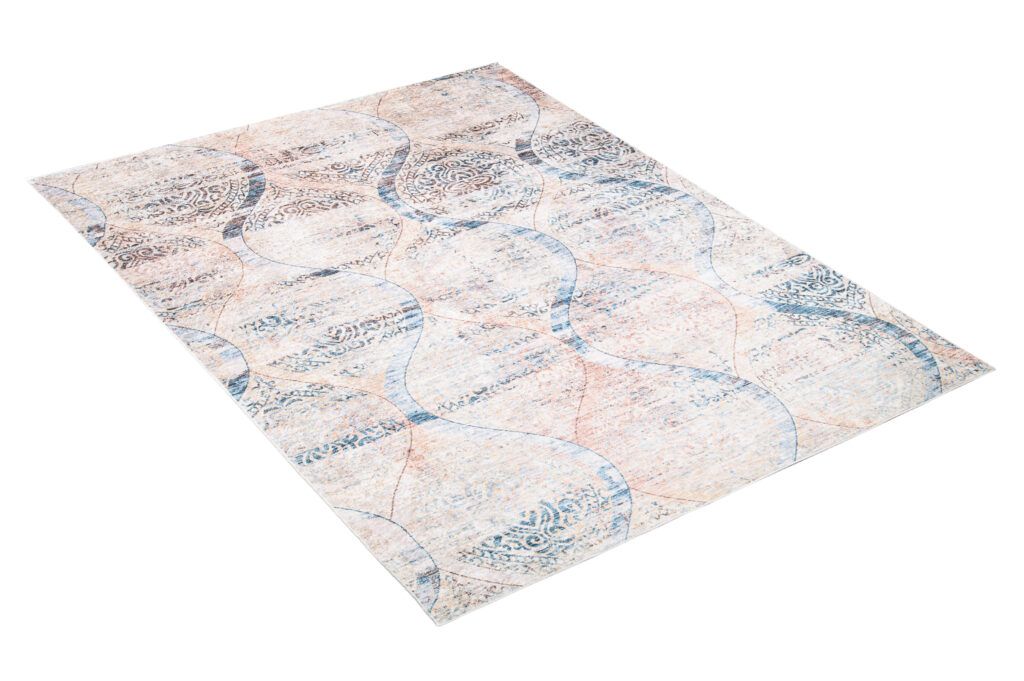 Alfombra Toscana Vintage Azul Beige Ornamentos