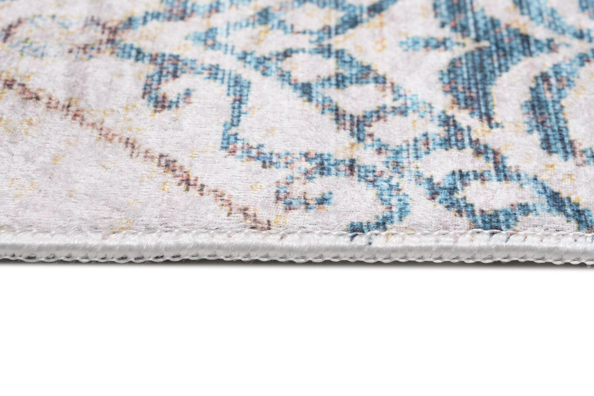 Alfombra Toscana Vintage Azul Beige Ornamentos