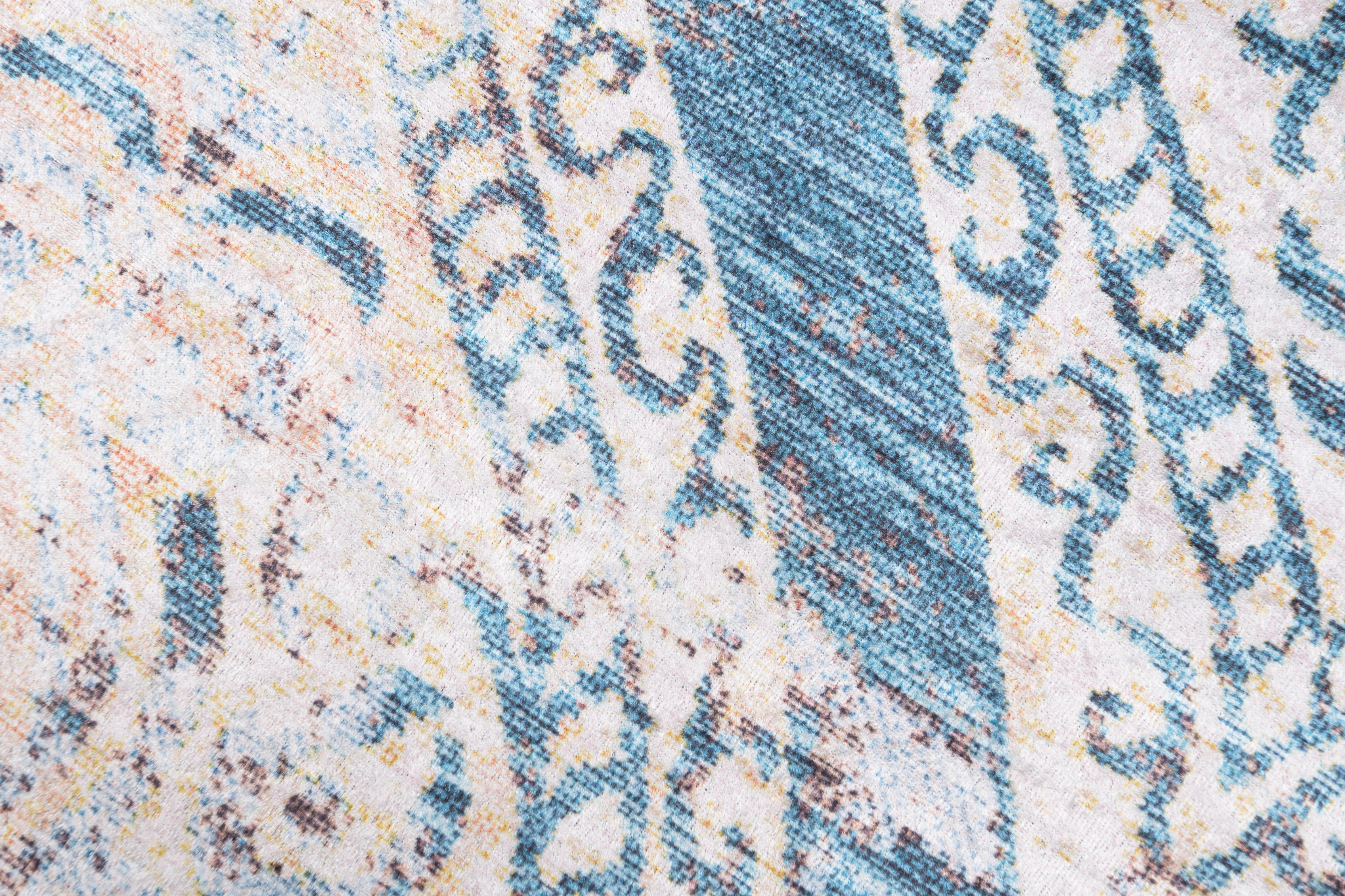 Alfombra Toscana Vintage Azul Beige Ornamentos