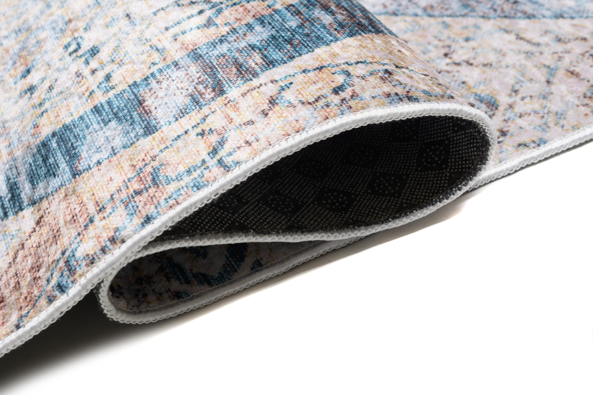 Alfombra Toscana Vintage Azul Beige Ornamentos