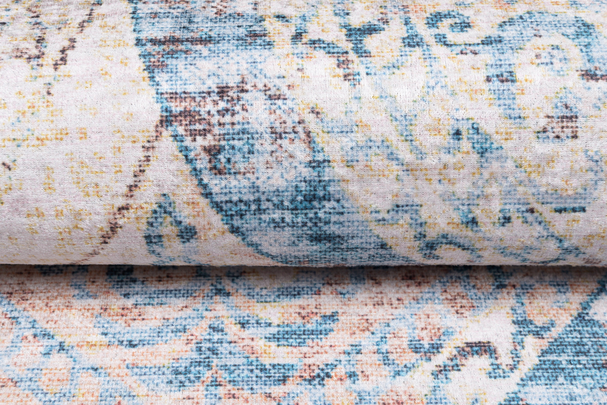 Alfombra Toscana Vintage Azul Beige Ornamentos
