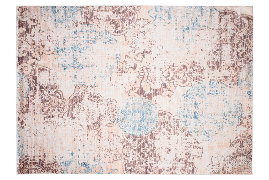 Alfombra Toscana Vintage Azul Beige Antideslizante