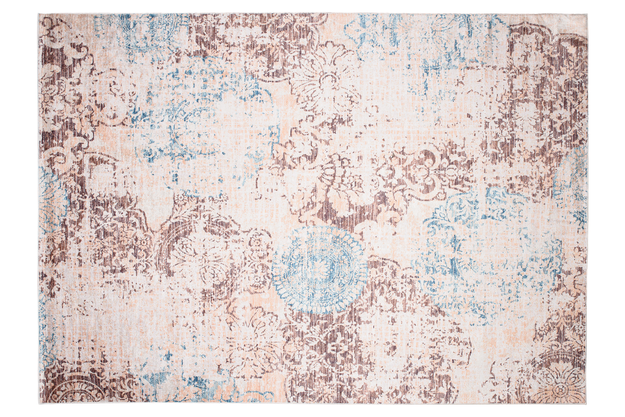 Alfombra Toscana Vintage Azul Beige Antideslizante