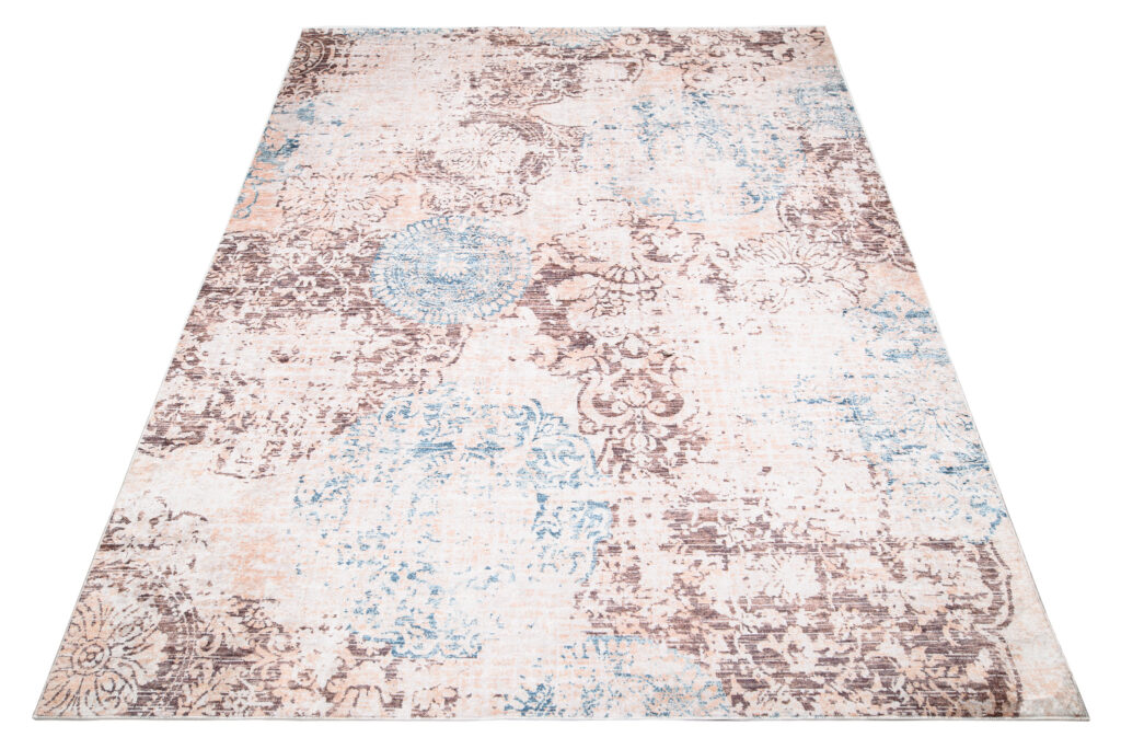 Alfombra Toscana Vintage Azul Beige Antideslizante