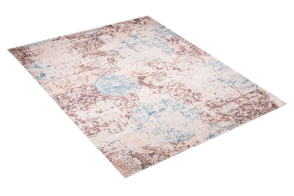 Alfombra Toscana Vintage Azul Beige Antideslizante