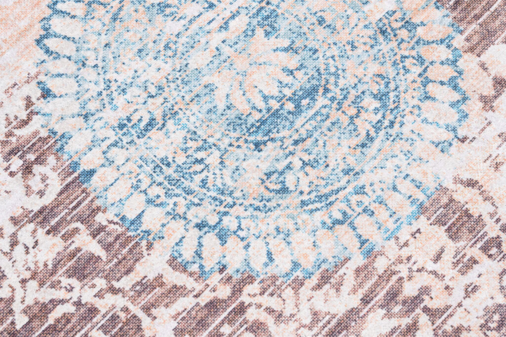 Alfombra Toscana Vintage Azul Beige Antideslizante
