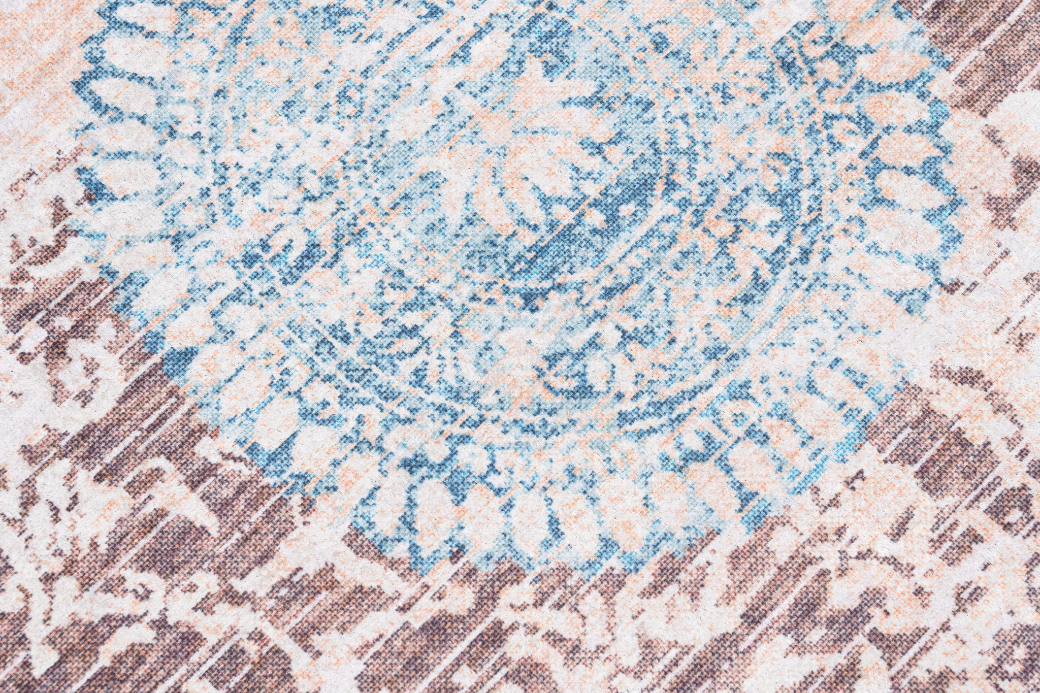 Alfombra Toscana Vintage Azul Beige Antideslizante