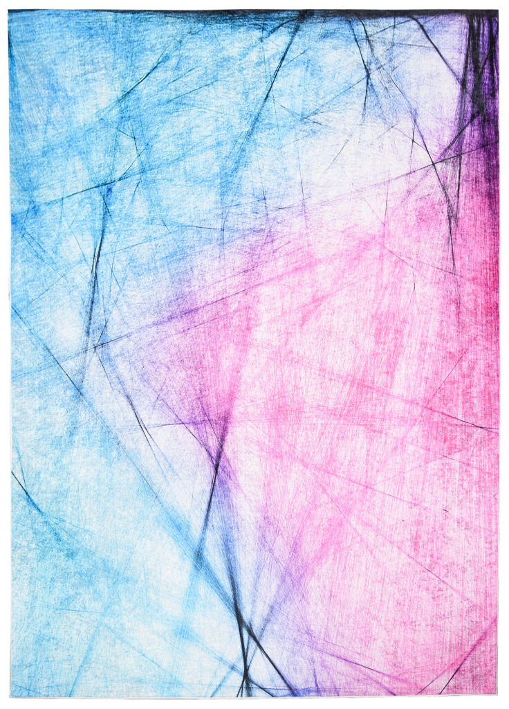 Alfombra Toscana Rosa Azul Líneas Abstractas