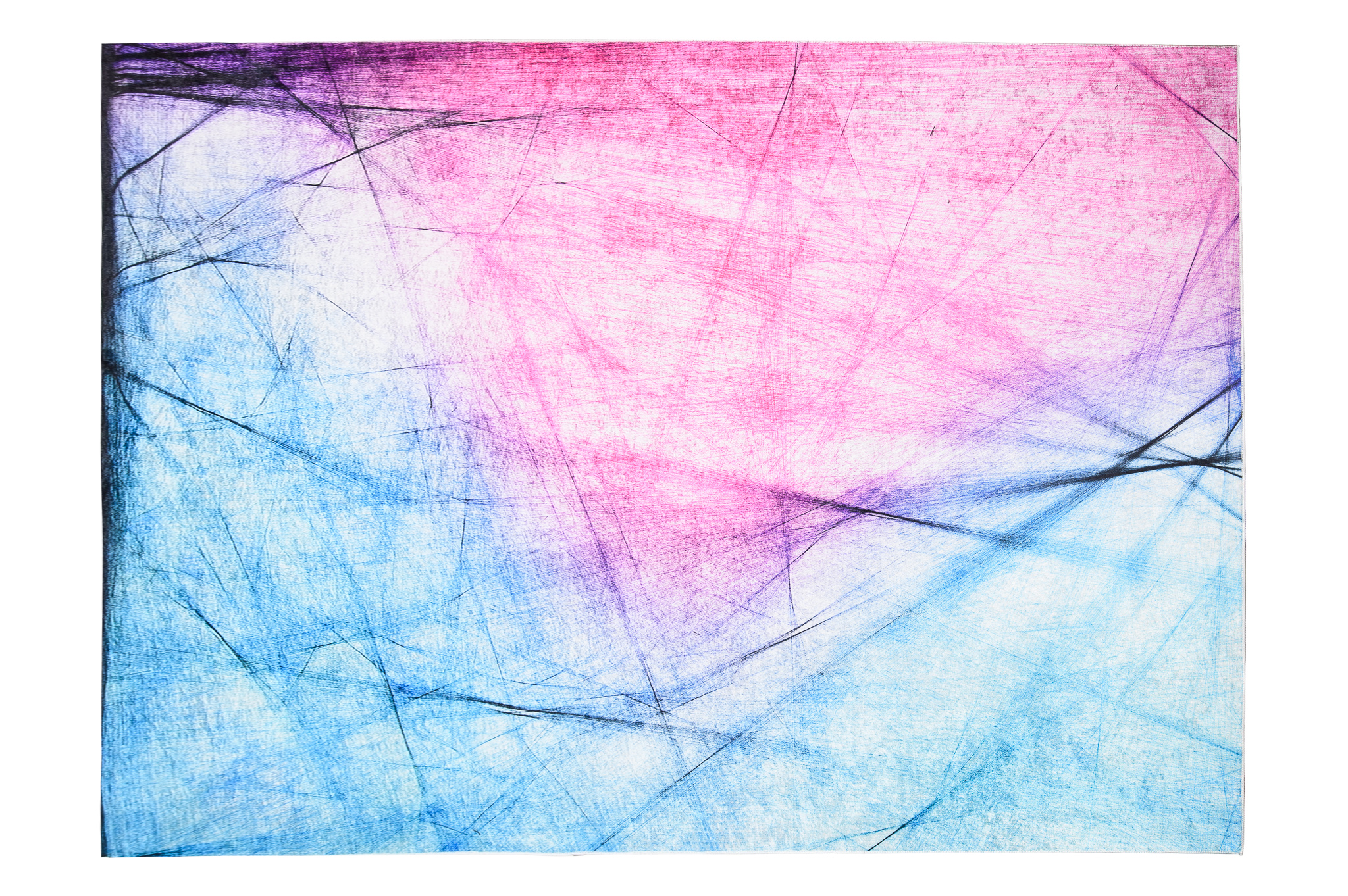 Alfombra Toscana Rosa Azul Líneas Abstractas