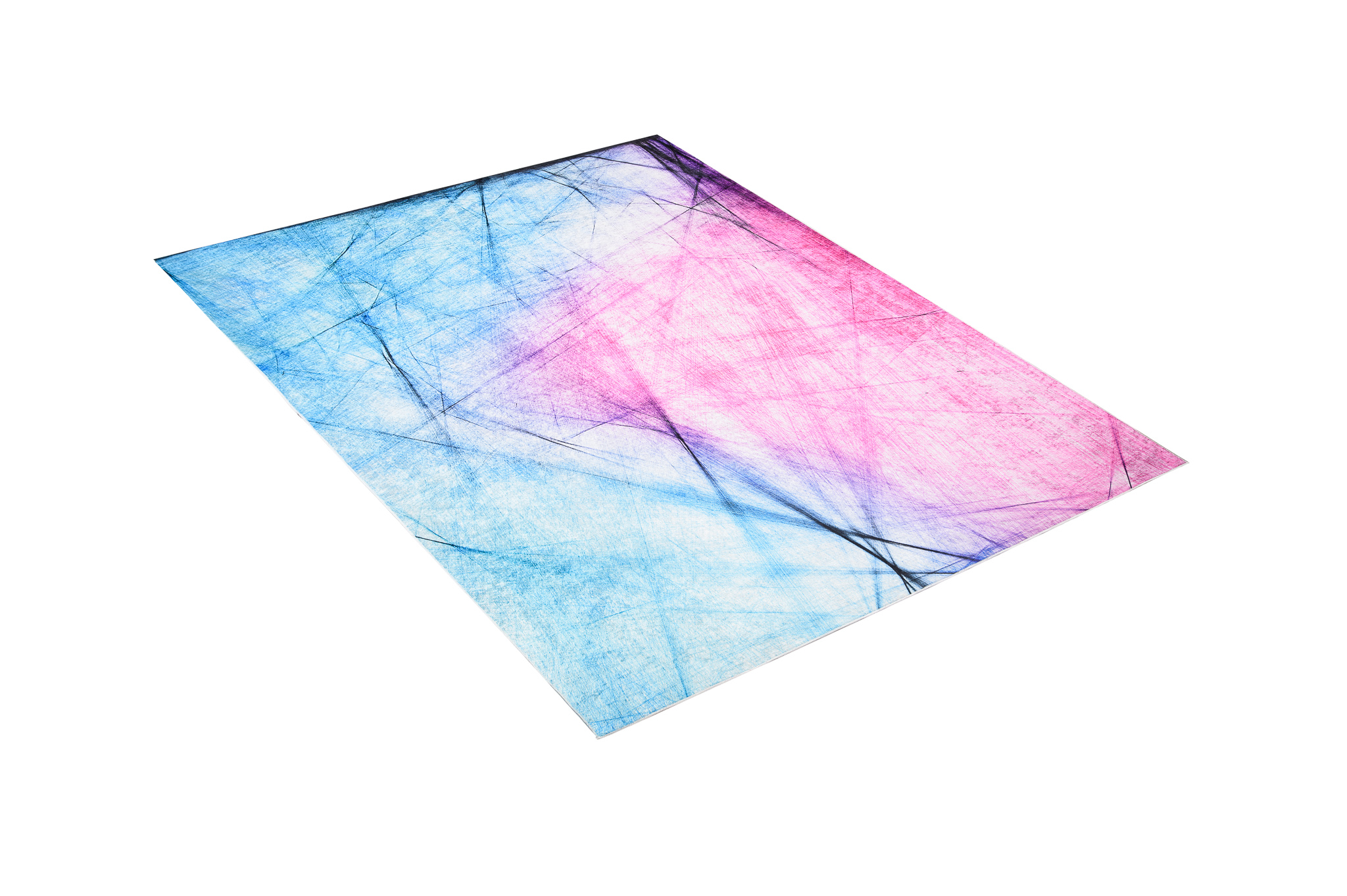 Alfombra Toscana Rosa Azul Líneas Abstractas
