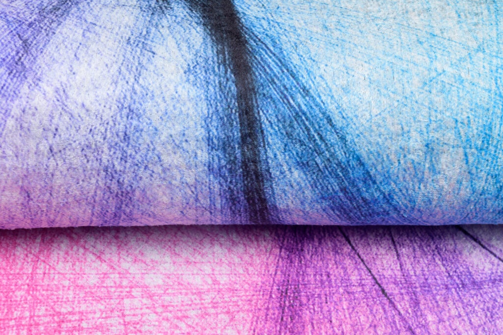 Alfombra Toscana Rosa Azul Líneas Abstractas