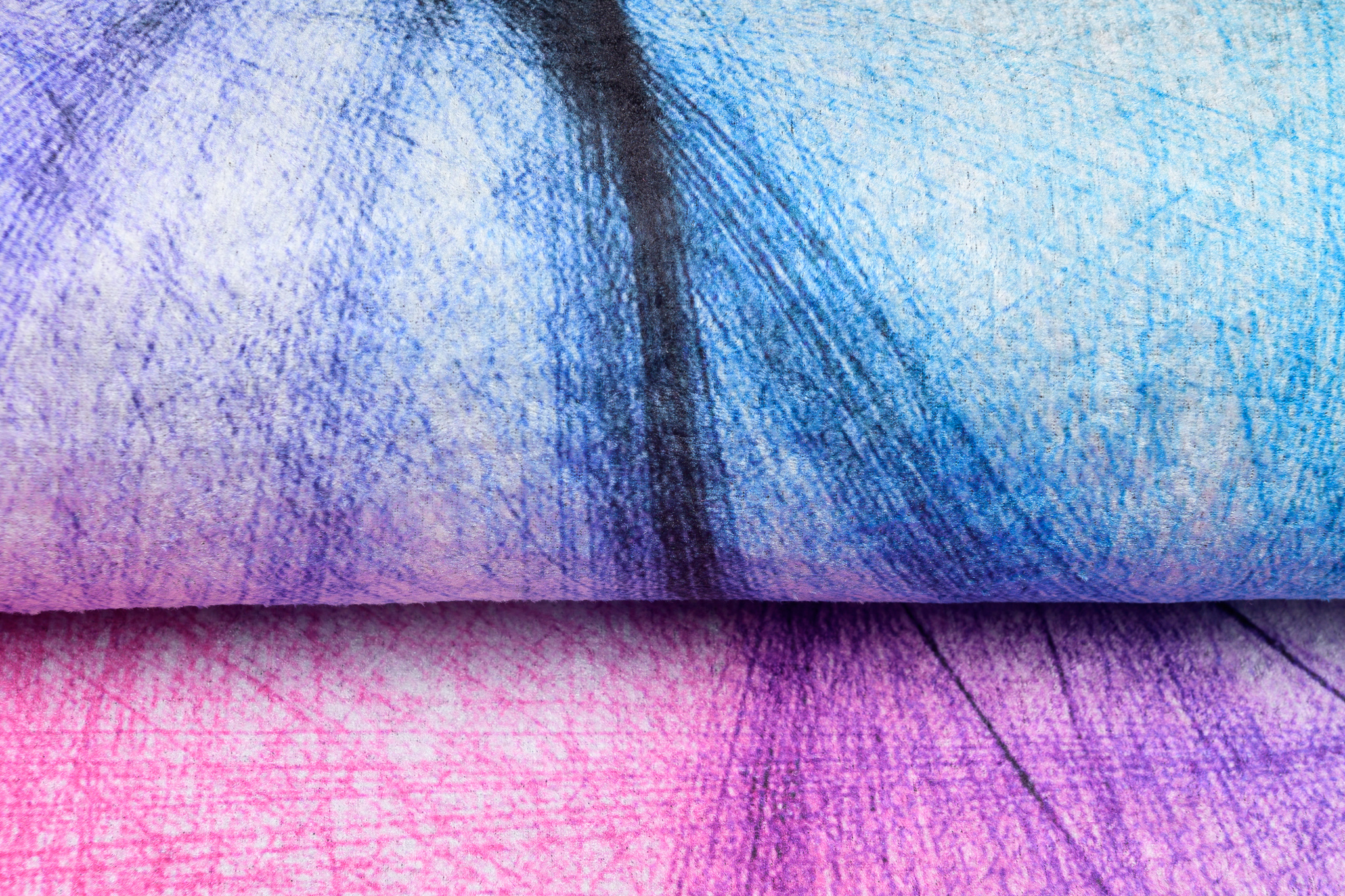 Alfombra Toscana Rosa Azul Líneas Abstractas