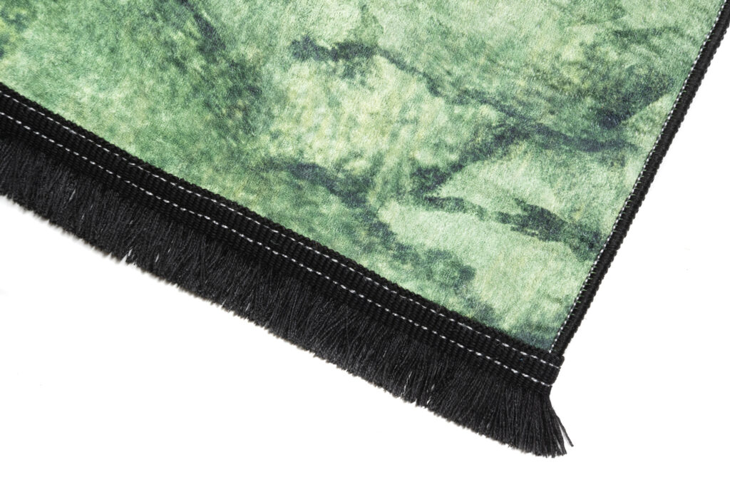 Alfombra Toscana con Flecos Verde Dorado
