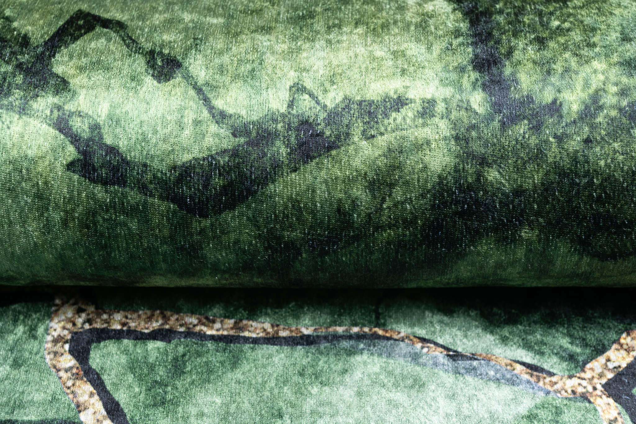 Alfombra Toscana con Flecos Verde Dorado