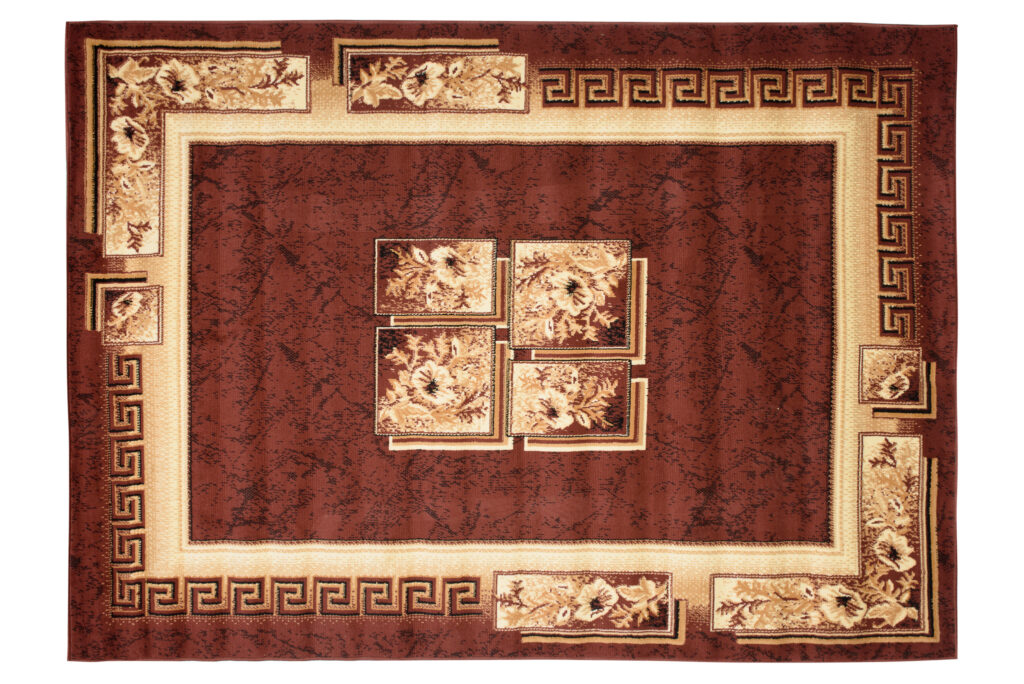 Alfombra Atlas Marrón Beige Clásico Borde