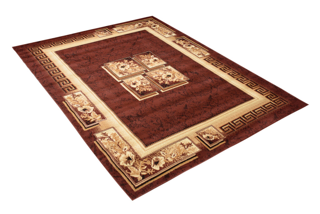 Alfombra Atlas Marrón Beige Clásico Borde