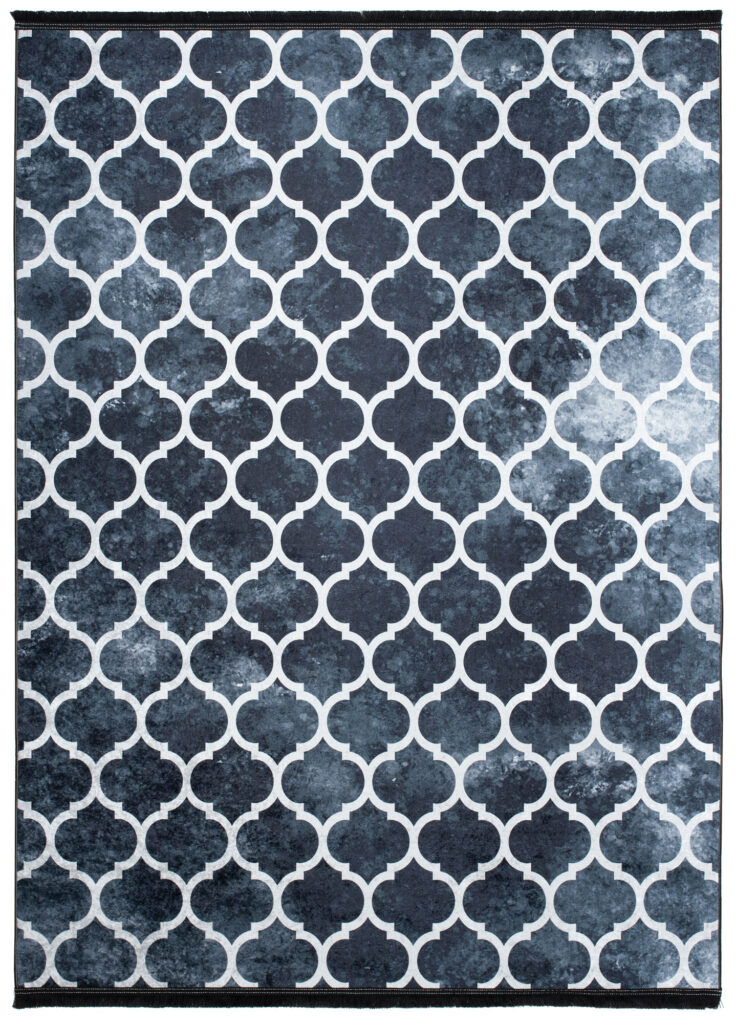 Alfombra Toscana con Flecos Azul Marino Trellis