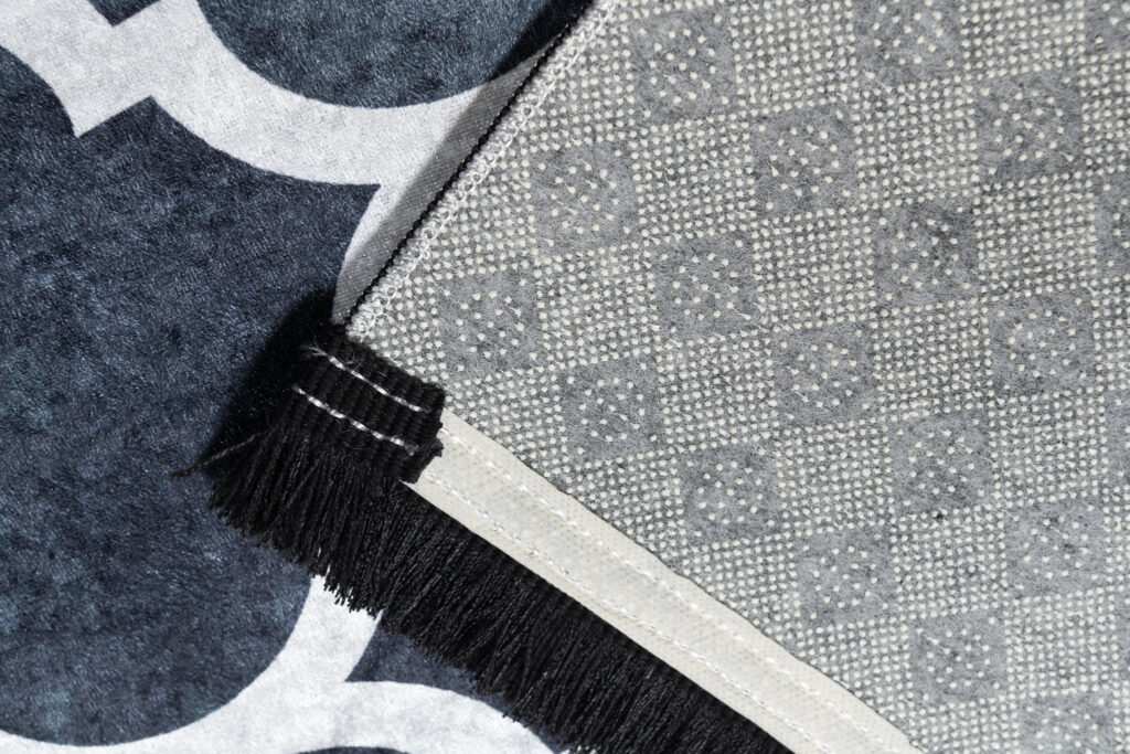 Alfombra Toscana con Flecos Azul Marino Trellis