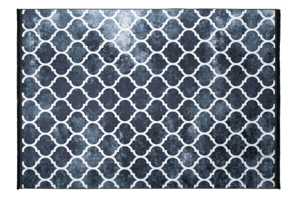 Alfombra Toscana con Flecos Azul Marino Trellis