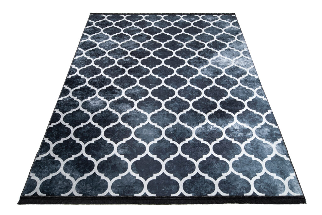 Alfombra Toscana con Flecos Azul Marino Trellis