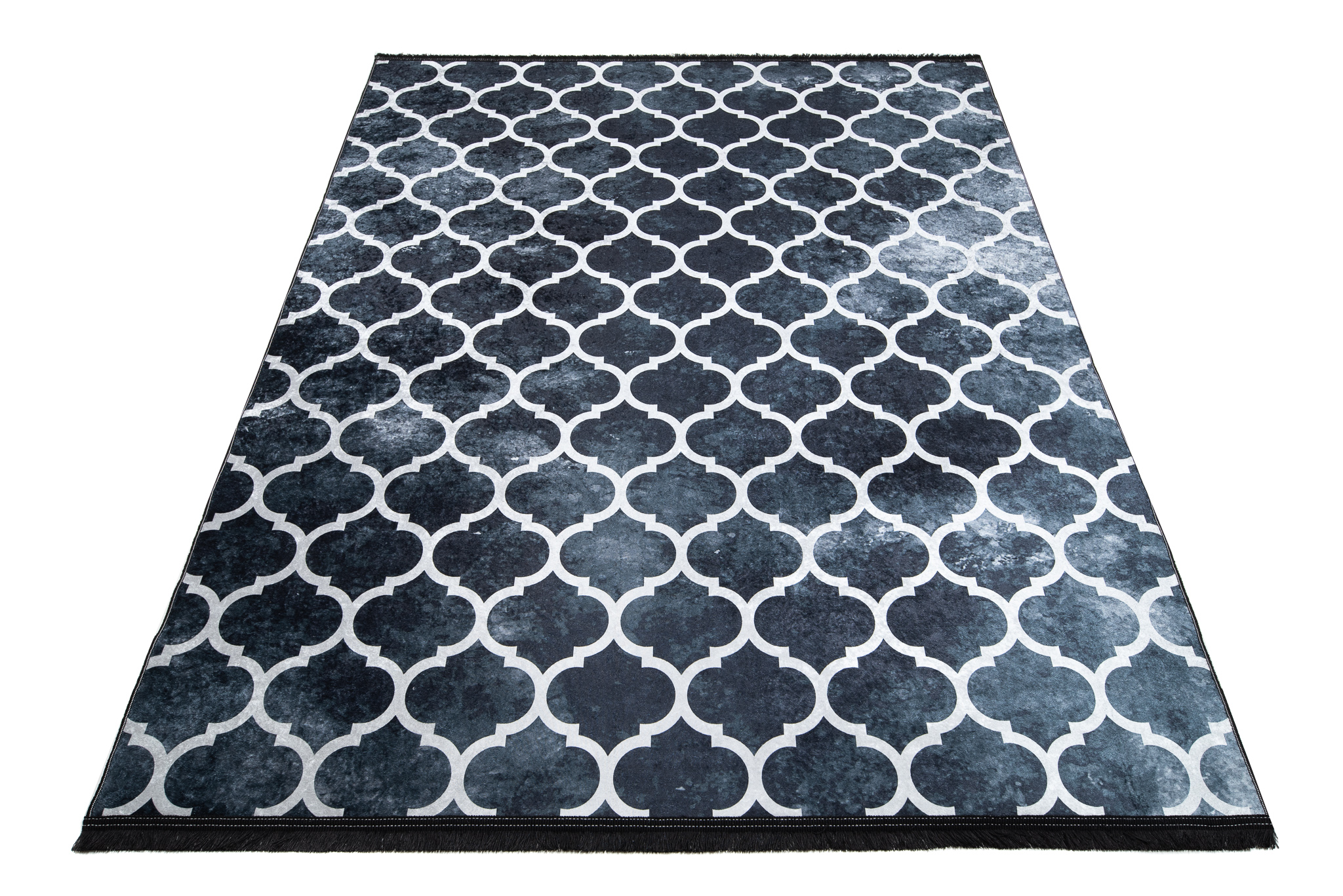 Alfombra Toscana con Flecos Azul Marino Trellis