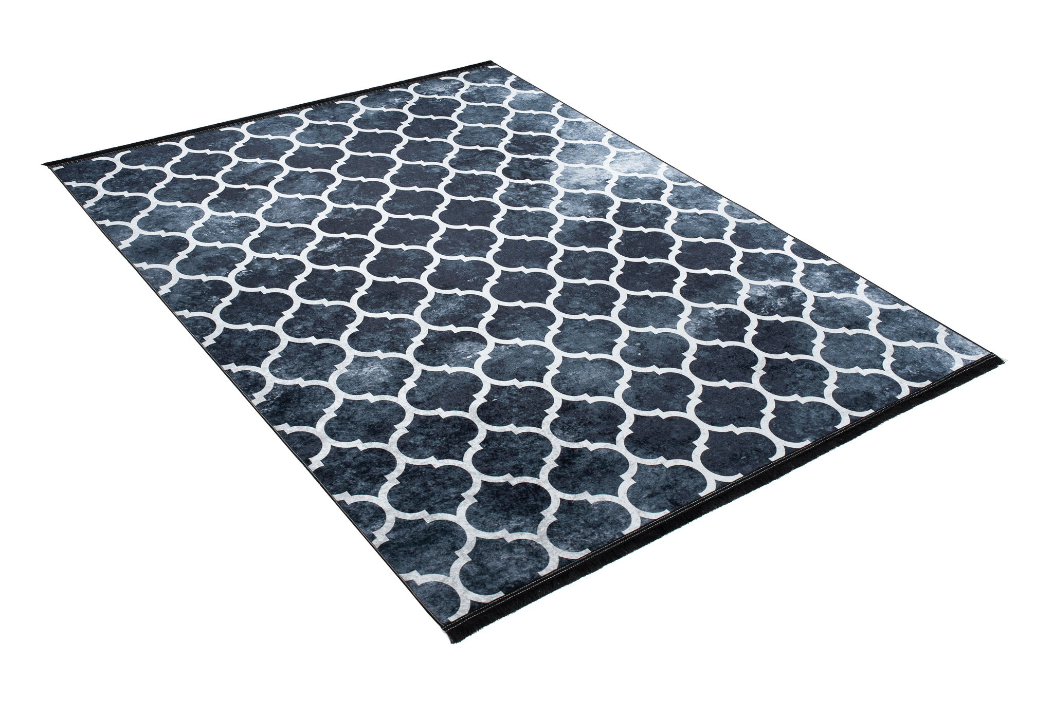 Alfombra Toscana con Flecos Azul Marino Trellis