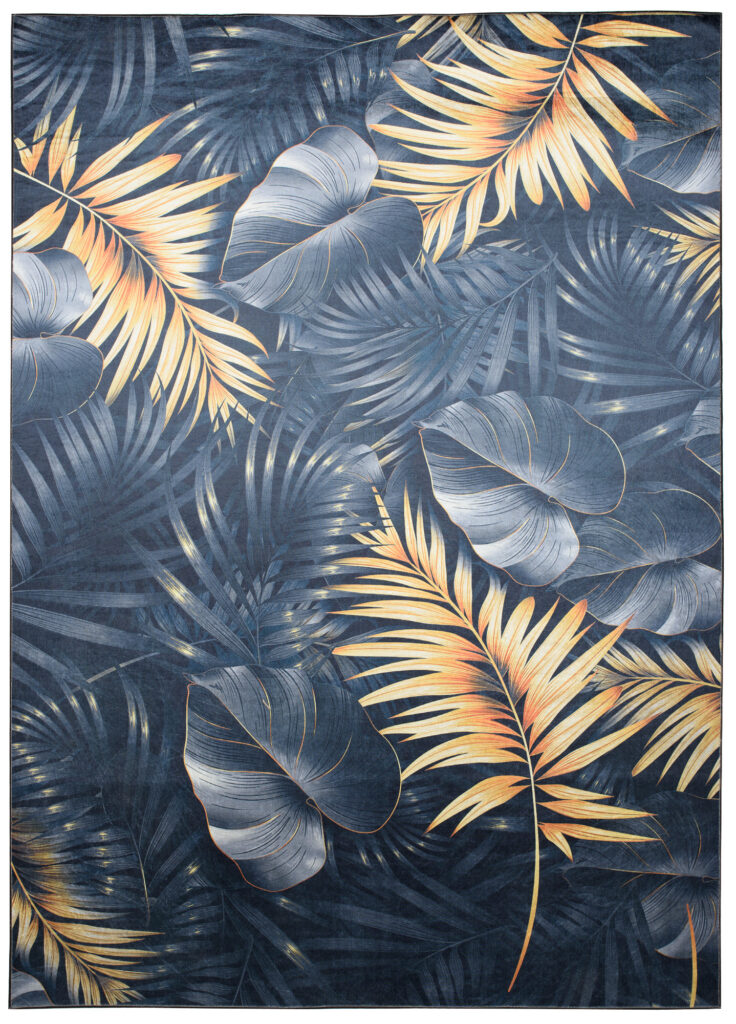 Alfombra Toscana Grafito Dorado Hojas