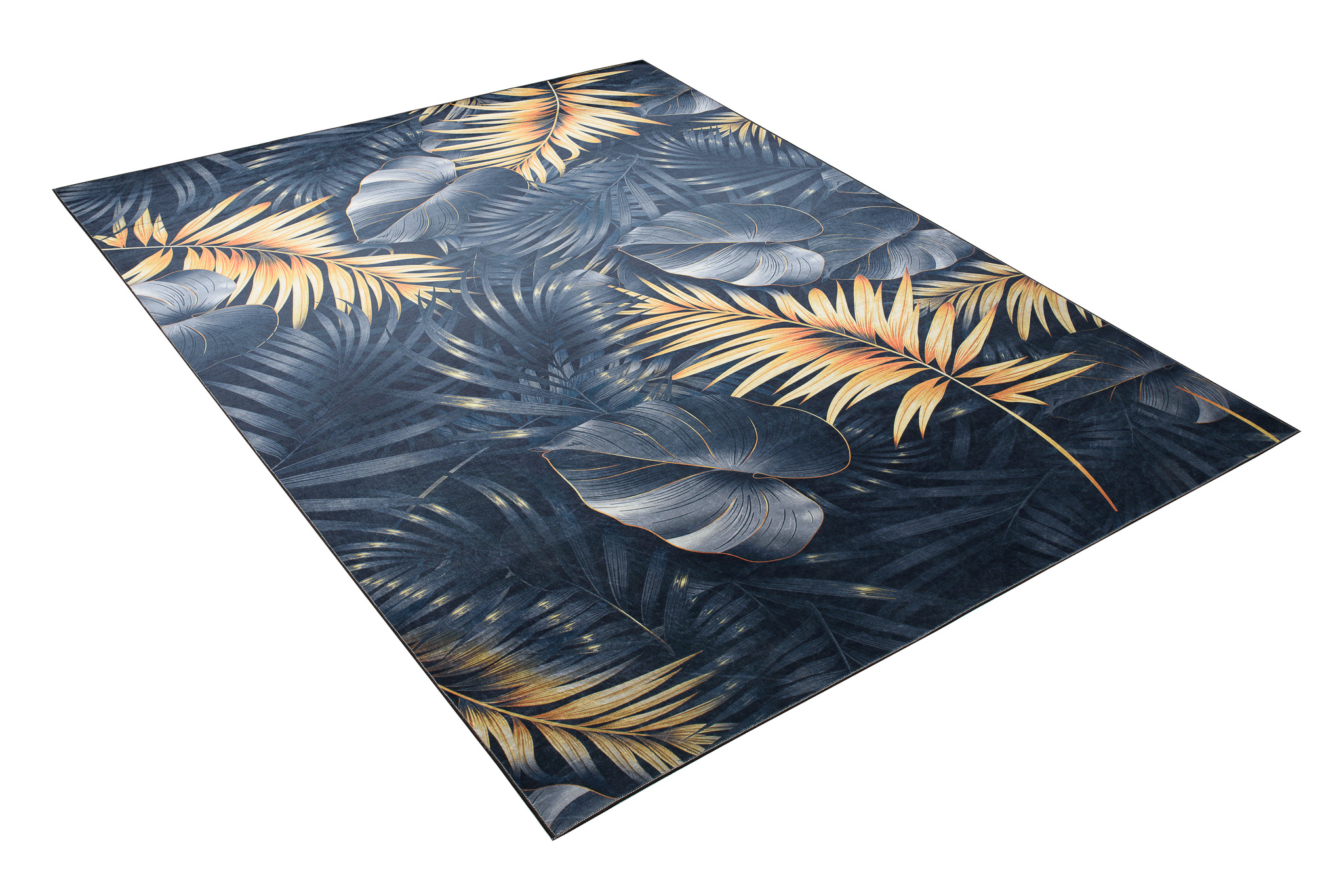 Alfombra Toscana Grafito Dorado Hojas