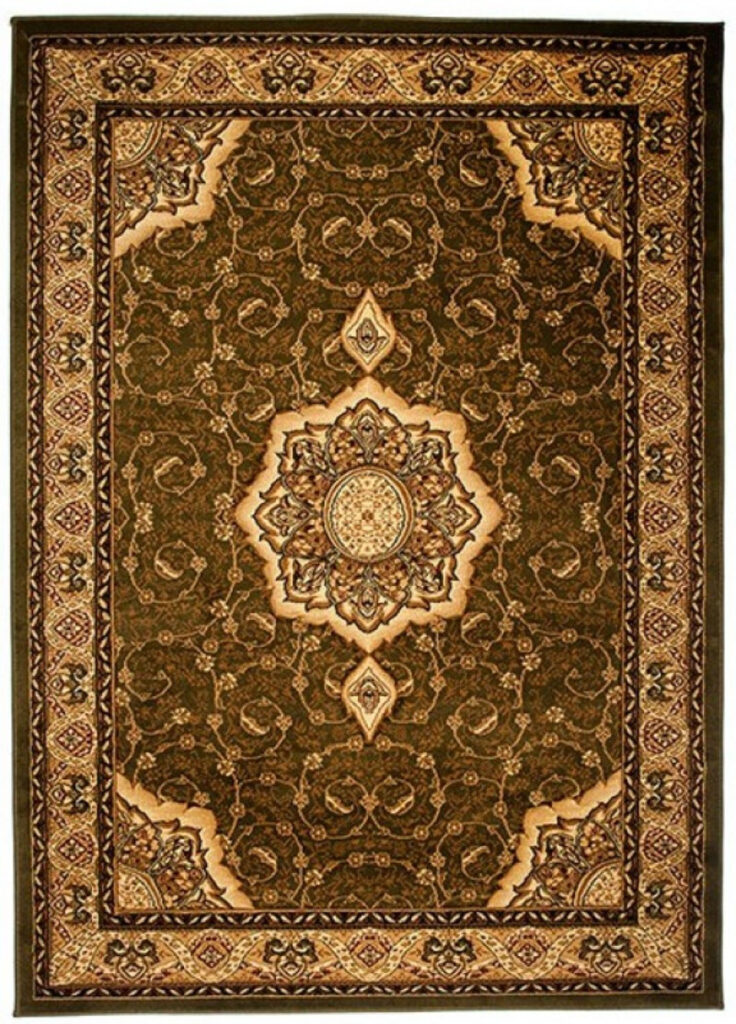 Alfombra Tradicional Yesemek Verde Medallón