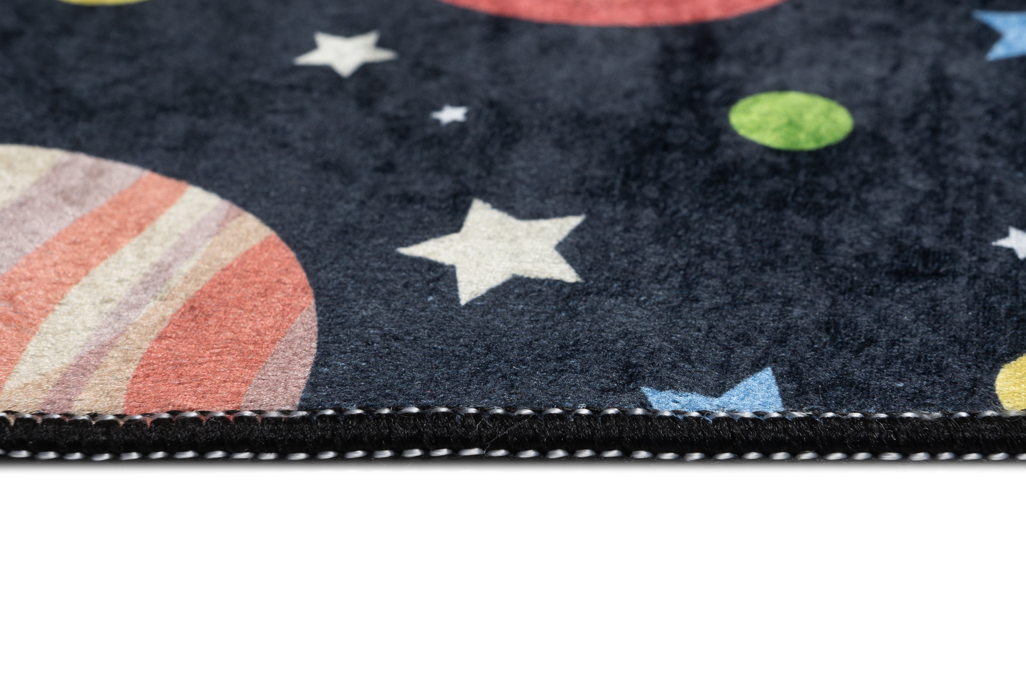 Alfombra Infantil Emma Oscura Espacio Planetas Antideslizante