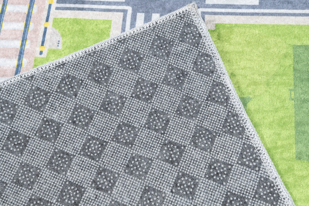 Alfombra Infantil Emma Verde Gris Ciudad Antideslizante