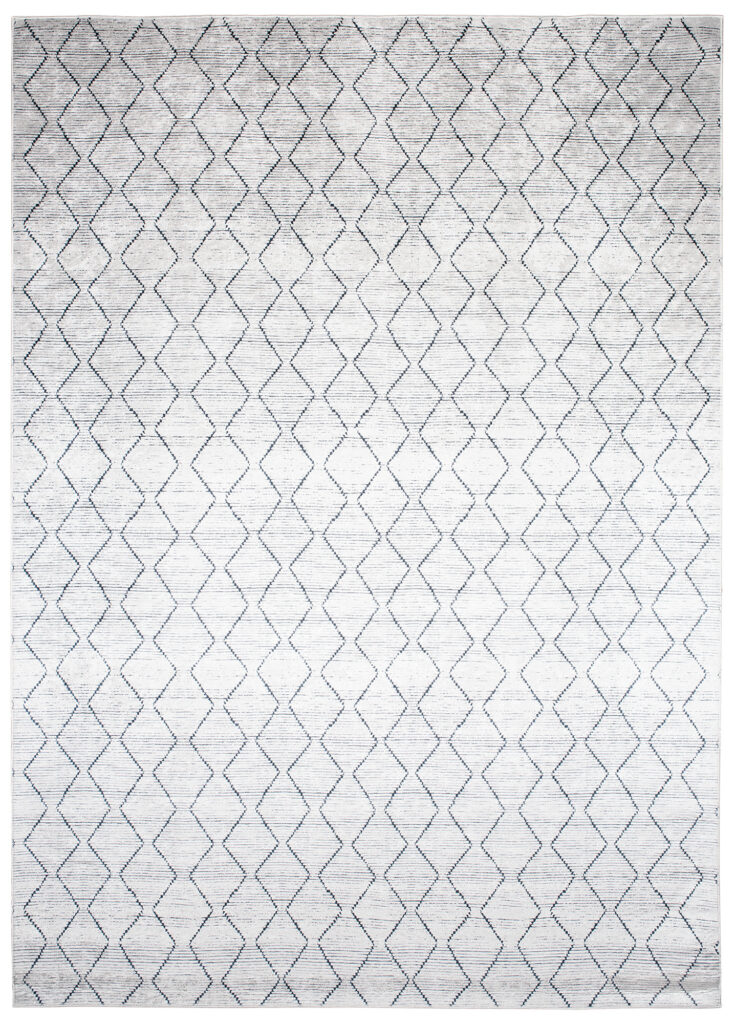 Alfombra Toscana Geométrica Gris Zigzag Azul Marino