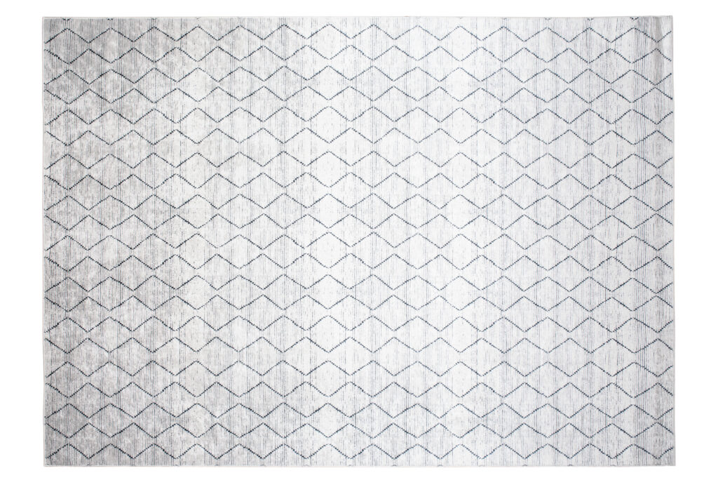 Alfombra Toscana Geométrica Gris Zigzag Azul Marino