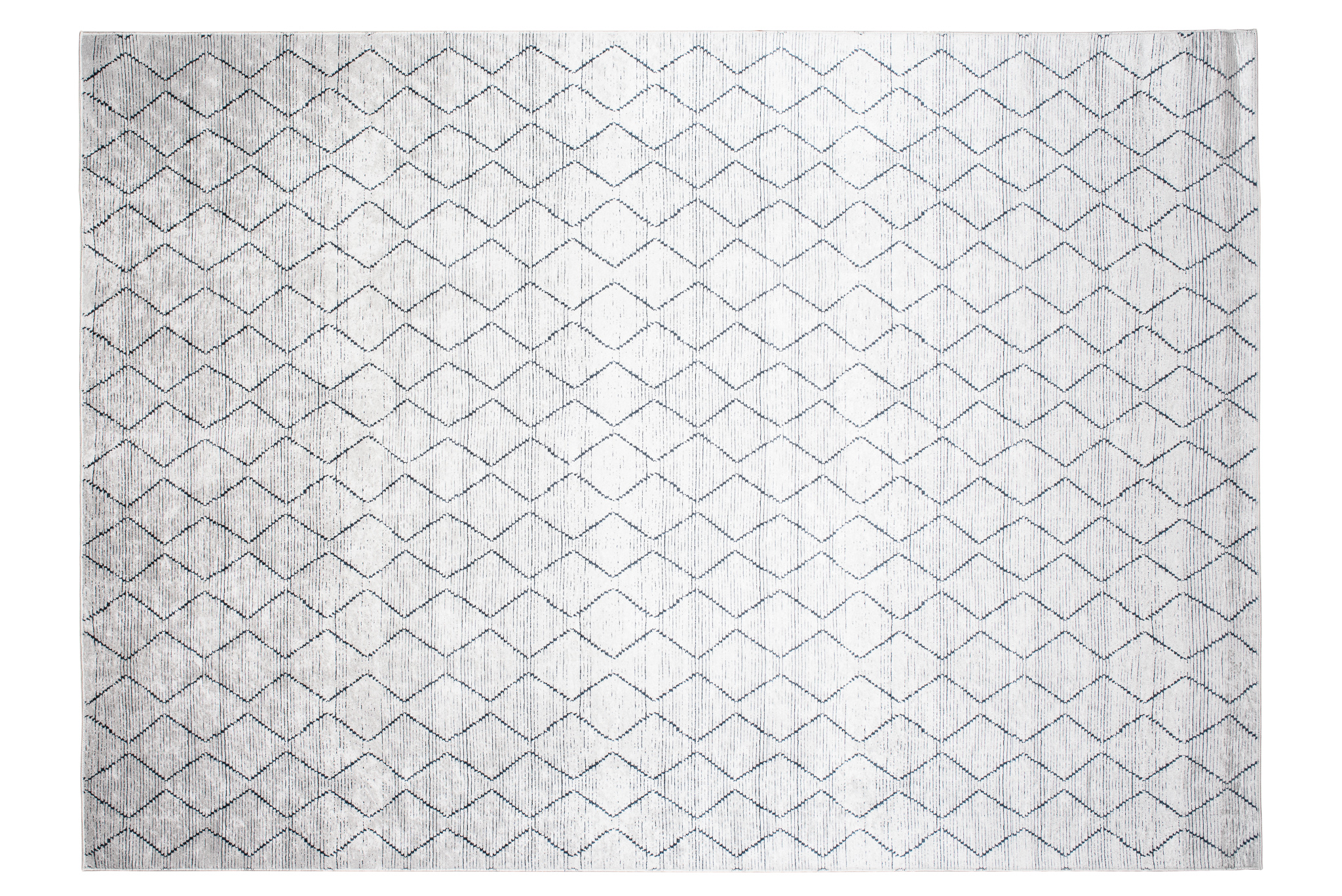 Alfombra Toscana Geométrica Gris Zigzag Azul Marino